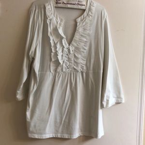 Cato lovely white ruffled top